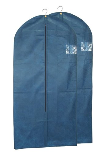 Kleiderschutzhüllen Kleidersäcke 2er Set mit Sichtfenster blau 62x135cm