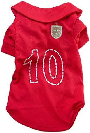 DaYiYang For England Away Sport Jersey Dog Sweater Pet Dog Soccer Clothes Puppy Football T-shirt (Size : S(Back:27cm Chest:33cm))