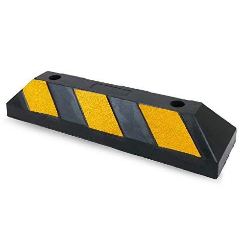 PrimeMatik - Tope de suelo para ruedas de parking aparcamiento de goma 55 cm 2-pack