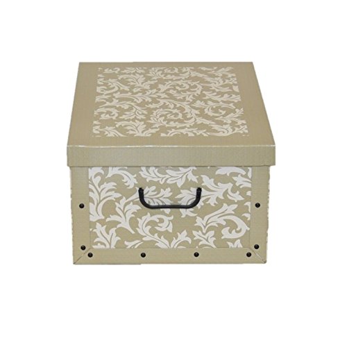 XXL Dekokarton mit modernem Muster "Barock Blumen Provence" - Tolles Motiv, passt in jeden Haushalt! Edel und hochwertig! Mit Griffen zum Tragen und XXL Volumen!