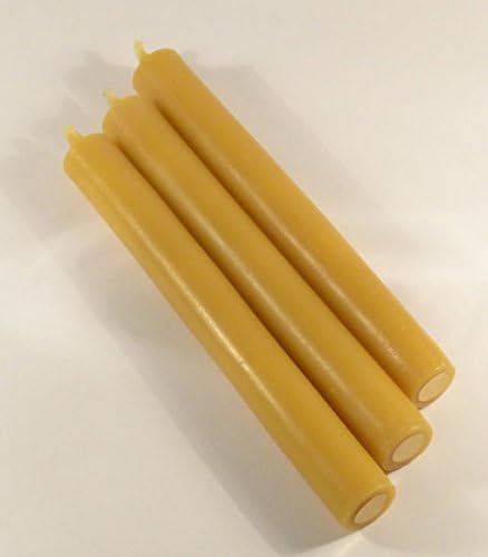 Pure 100% Beeswax Straight Dinner Candles - Pack of 3