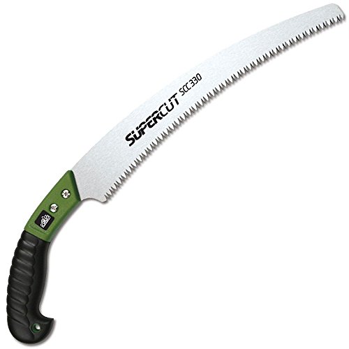 Bio Green SCC330 Super Cut Handsäge, 330 mm Schnittlänge gebogen mit Schutzhülle und Gürtelschlaufe
