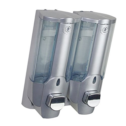 Gazechimp ABS Kunststoff Shampoo- und Seifenspender 350 ml/450ml – 350ml Doppel-Kopf, 16.5×18.7×9.5cm - 5