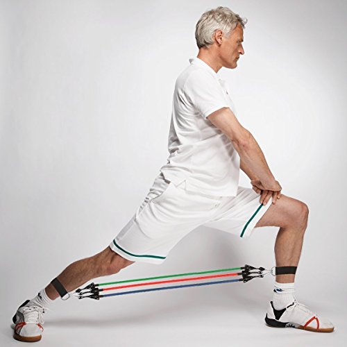 Giwil 12 Teile Fitness Resistance Bands Widerstandsband Set Widerstandsbänder + Trainingsguide – Pro Expander Band Tubes – Widerstandsbandset: 5 Widerstandsbänder + Griffe, Türanker & Fußschlaufen für Yoga Pilates Reha-Sport Physio-Gymnastik Für Männer Frauen - 9