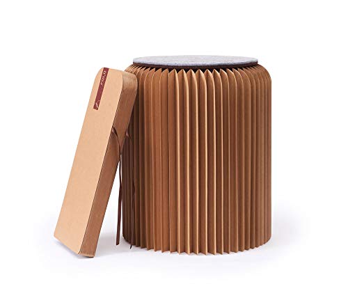 FOLD CONCEPT Faltbarer Papier Hocker Papphocker mit Sitzauflage | Innovativ & Multifunktional | brauner Karton | Recyclebar & Umweltfreundlich | Ideal für Wohnzimmer, Arbeitszimmer & Kinderzimmer | Falthocker (Braun, 42cm) FOLD CONCEPT Faltbarer Papier Hocker Papphocker mit Sitzauflage | Innovativ & Multifunktional | brauner Karton | Recyclebar & Umweltfreundlich | Ideal für Wohnzimmer, Arbeitszimmer & Kinderzimmer | Falthocker (Braun, 42cm)