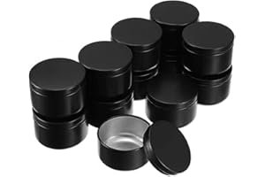 IMIROOTREE Paquet de 30 contenants de pots de rangement en aluminium noir, boîtes de bougies en métal rechargeables pour la fabrication de bougies, l'artisanat, le stockage d'assaisonnements de cuisine (50 g)