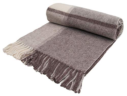 Block Check - pure new wool - knee rug throw blanket - Brown Beige Cream - BRITISH MADE by Tweedmill Block Check - pure new wool - knee rug throw blanket - Brown Beige Cream - BRITISH MADE by Tweedmill