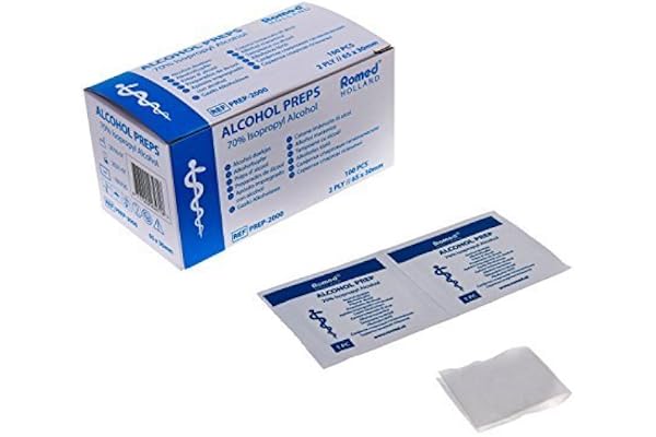 Tampons alcool Alkoholpads de Romed 100 Pièce - Boîte - 1, 1 - Pack