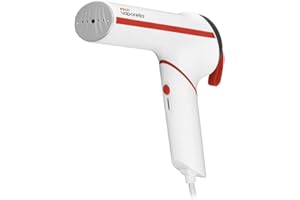 Polti Vaporella Vertical Styler GSM50R, Ferro da Stiro Verticale Portatile con Manico Pieghevole, Riscaldamento in 30 Sec, Bianco e Rosso