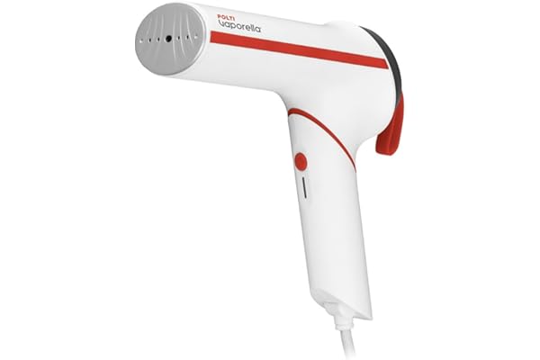 Polti Vaporella GSM50R Défroisseur Vapeur Vertical Compact, Vapeur Puissante 7 Bar, Poignée Ergonomique, Prêt en 30 Sec, Blanc et Rouge