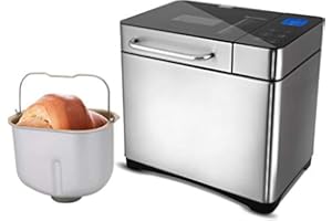 HOPEKINGS Coocheer Brotbackautomat mit 19 Programmen, automatischer Brotbackautomat für Brot, Baguette und Joghurt, Antihaftbeschichtung, programmierbarer 15 Stunden Timer, blaues Hintergrundbeleuchtung,