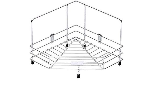 Krishn Kunj Stainless Steel Multipurpose Storage Rack Shelf Kitchen Bathroom Etc Single Corner Rack Amazon In Home Improvement