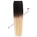 Price comparison product image Forever Young Dip Dye Hair Extensions Clip In 100% Human Hair Ombre Balayage Natural Black to Light Blonde Half Head Set 40g