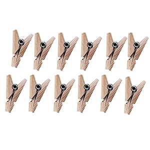 12 St. Pinces en Bois ? Pas seulement comme décoration, mais aussi pour pochettes cadeaux ou Calendrier de l'Avent Sacs comme fermeture?; 3,5 x 1 cm