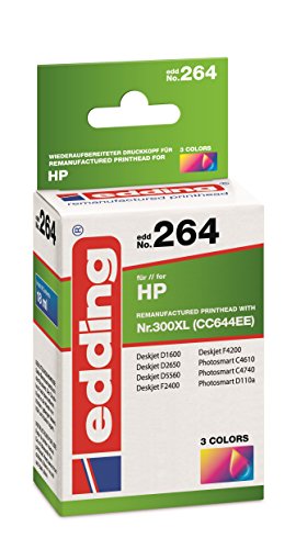 edding 18-264 Druckerpatrone, Ersetzt: HP Nr. 300XL (CC644EE), 3-farbig