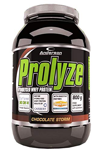 Integratore Anderson Prolyze Hydrolized Whey Protein 800 g Cioccolato con Optipep Carbery protein Digezyme