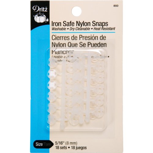 Dritz Iron Safe Clear Nylon Sew-On Snaps-5/16-inch 18/Pkg
