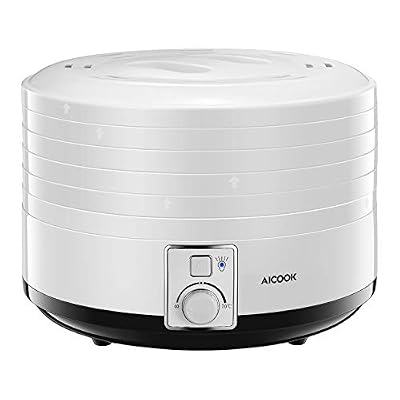 Aicook Déshydrateur Alimentaire Aicook, Déshydrateur pour Aliments 5 Étages Calme, Surface Opaque Contre La Lumière Nocive, 40-70℃ pour Boeuf, Fruits Séchés, Légumes, Sans BPA & Sécurité de Lave-vaisselle