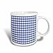 Produktbild 3dRose, Blau und Weiß, Gingham-Muster, Retro-Design, Karo, kariert, für Küche, Keramik-Tasse, Keramik, Weiß, 10,16 x 7,62 x 9,52 cm