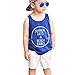 Produktbild Sannysis Kinder Jungen Brief Drucken Weste T-Shirt+Kurz Hosen Outfits(1-5Jahre) (Blue, 120)