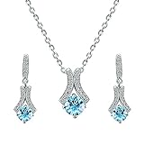 Yellow Chimes Crystals from Swarovski Vivacious Blue Crystal Pendant Set for Women and Girls