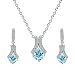 YELLOW CHIMES Swarovski Elements Blue Crystal Vivacious Pendant Set For Women and Girls RS.2250.00