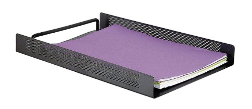 Rolodex S0795030 Punched Metal Briefablage Frontöffnung, schwarz