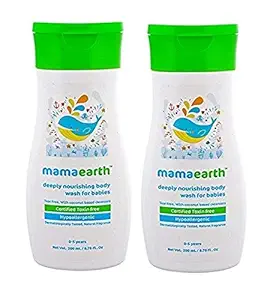 Mamaearth Deeply Nourishing Baby Wash New borns, babies and kids 200ml(0-5 Years) Combo Pack of 2 pcs