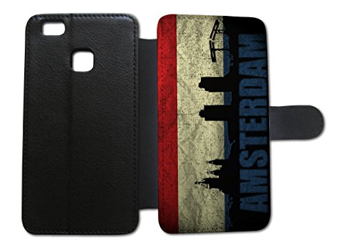 Huawei Holland Amsterdam Flipcase Tasche Flip Hülle Case Cover Schutz Handy P10