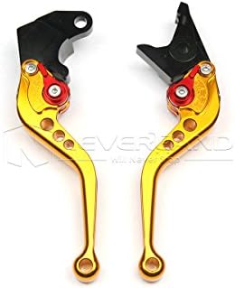FinDox(TM) CNC Long&amp;Short Adjuster Brake Clutch Levers For Suzuki GSXR 1000 600 750 GSR 750 600 DL650/V-STROM TL1000S SFV650 GLADIUS D10 [short orange]