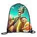 Produktbild HLKPE Men Women Crazy Ri-ck Mor-ty Gym Drawstring Backpacks Shoulder Bags Patterned Sack Backpack for Home Travel Exercise