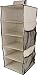 Produktbild Neusu Heavy-Duty Kleiderschrank-Hängeaufbewahrung - 5 Regalfächer Plus 4 Seitentaschen - Beige 600D Stoff - 30 cm x 30 cm x 76 cm (65+ Liter Fassungsvermögen) (Beige)
