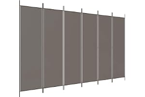 vidaXL Rumsavdelare 6 paneler antracit 300x200 cm tyg