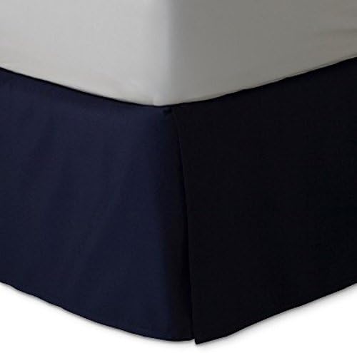 Luxurious 1000 Thread Count 1 Piece Bed Skirt Navy Blue Solid UK Double 1000TC 100% Egyptian Cotton Extra Deep Pocket (18 Inche) by TRP SHEETS