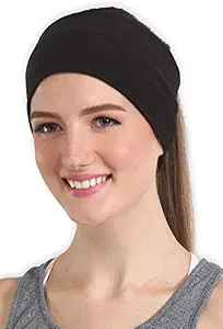 BISMAADH Headband for Women, Versatile Solid Headband Hair Wrap Multi-Style Casual Sports Headwear, Stretchy Breathable Moisture Wicking Microfiber Head Wrap for Workout, Running, Yoga