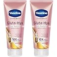Vaseline Gluta-Hya Dewy Radiance Lotion for Face & Body | Gives Brighter Skin | Glutathione & Niacinamide Infused Moisturizer, 200ml (Pack of 2)