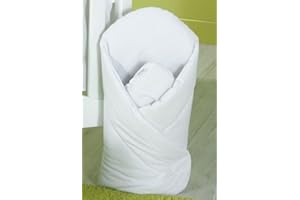 THELITTLES24 LUXURY NEWBORN BABY SWADDLE WRAP BLANKET/DUVET/BAG (White)