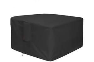 MoneRffi Fire Pit Patio Cover Waterproof Windproof 32×32×24 inch for Outdoor Furniture Table Anti-UV Durable Square Cover