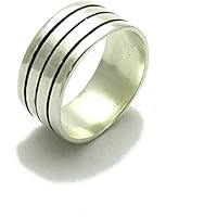 Sterling silber Ring Breite Bande 925 Empress Größe 47 - 75