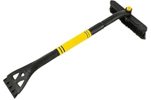 CIHELY Extendable Car Snow Brush 64-80cm 3-in-1 Squeegee Ice Scraper Long Handle with Foam Grip Window Windshield Snow Remover with 180 Degree Rotating Head for Car SUV Truck