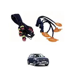 PRIKNIK LED Grille Lights Amber Yellow Grill Led with Fuse Adapter Wiring Harness Kit (4PCS, Amber Shell with Amber Light) Compatible with Venue