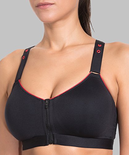 SYROKAN Damen Reißverschluss Sports BH – Ringerrücken Active Top Zipped BH - 3