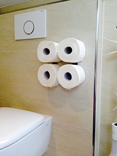 Preisvergleich Produktbild Toilettenpapierhalter unsichtbar Ersatzrollenhalter WC Bad Toilette selbstklebend ohne bohren schwarz 4er