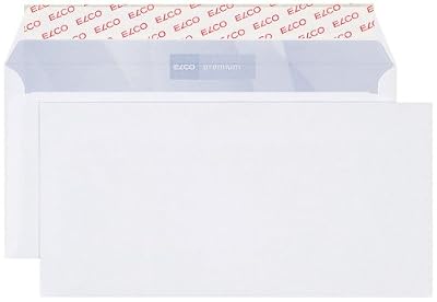 ELCO Premium Enveloppe Patte auto-adhésive avec bande protectrice Qualité FSC 100 g/m² Blanc Format DL Lot de 500 (Import Royaume Uni)
