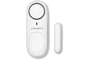 energeeks - Alarma de Apertura para Puertas y Ventanas - Protección del Hogar - Seguridad Autónoma - Fácil Instalación - Sin Necesidad de App - Sin Necesidad de Conexión a Internet
