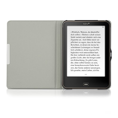 kwmobile Hülle für Tolino Vision 1 / 2 / 3 / 4 HD – Flipcover Case eReader Schutzhülle – Bookstyle Klapphülle Pusteblume Love Design Gold Schwarz - 8