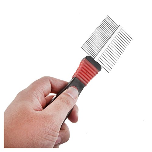 Grooming-Comb-SODIALR-Dog-Cat-Pet-Metal-Handle-Double-Side-Teeth-Brush-Grooming-Comb-Rake-Tool-RedBlack