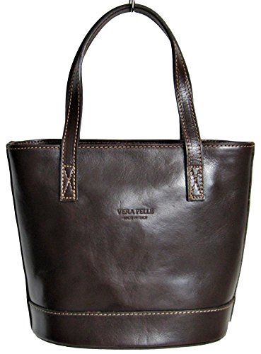 Brown Classic Style Bucket Shaped SMALL Handbag in Premium Italian Leather by Handbag Bliss! (Brown)