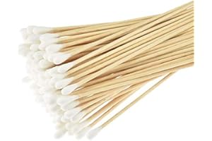 Lot de 400 longs bâtons en bois avec embout en coton - Coton-tiges pour le nettoyage, le retrait de maquillage et le soin de blessure