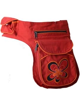 Goa Schulter / Bauchtasche Gürteltasche Bauchgurt Hippie Psy Festival Blumenmotiv